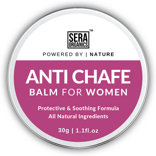 Anti Chafing Cream by Sera Organics – A natural solution for women seeking relief from chafing and irritation. The cream offers long-lasting protection against friction and soothes irritated skin