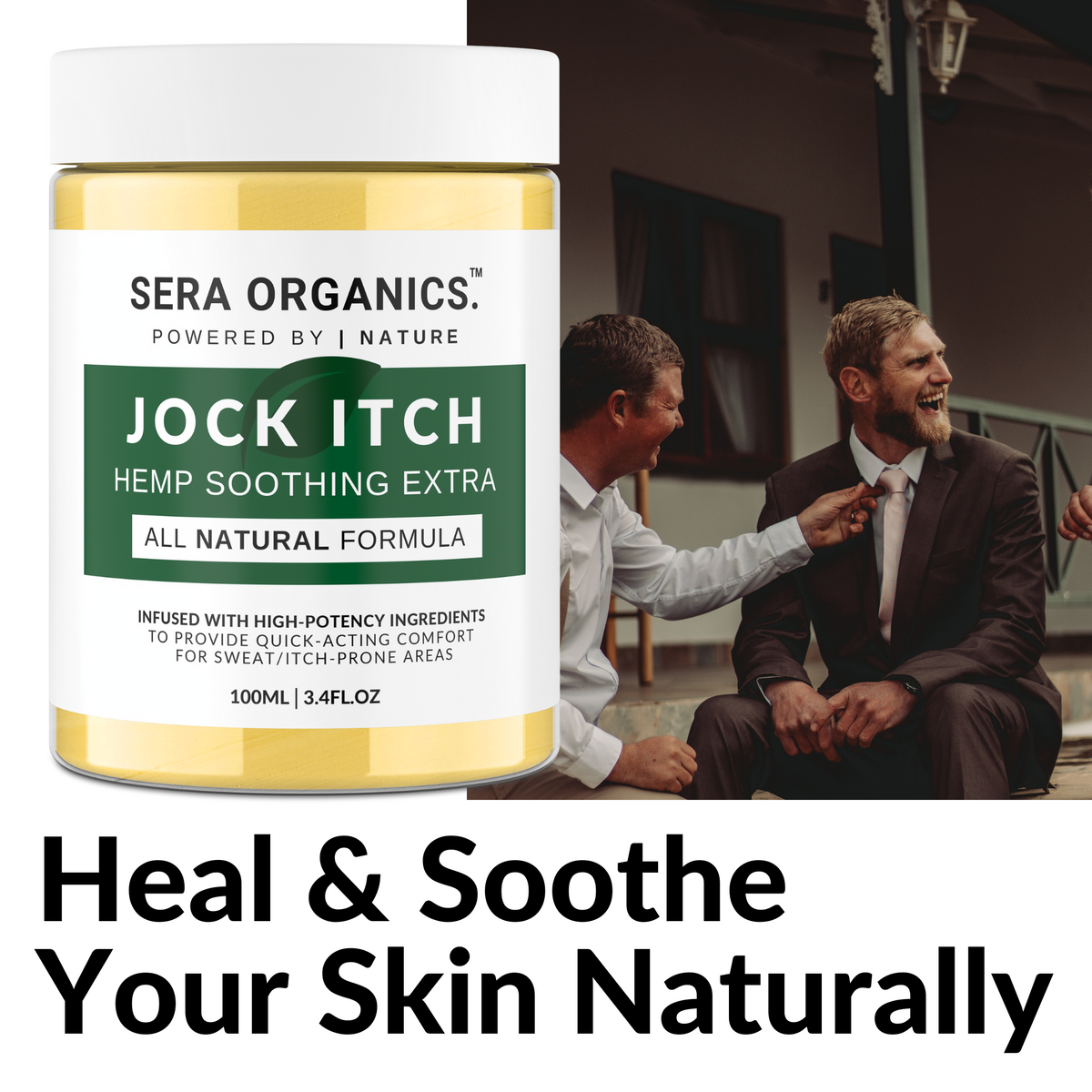 Sera Organics Jock Itch Balm Natural Relief for Skin Irritations