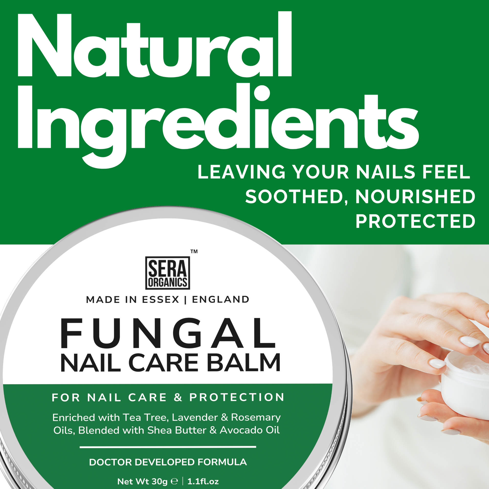 Fungal Nail Care Balm | Natural Tea Tree & Shea Butter Formula