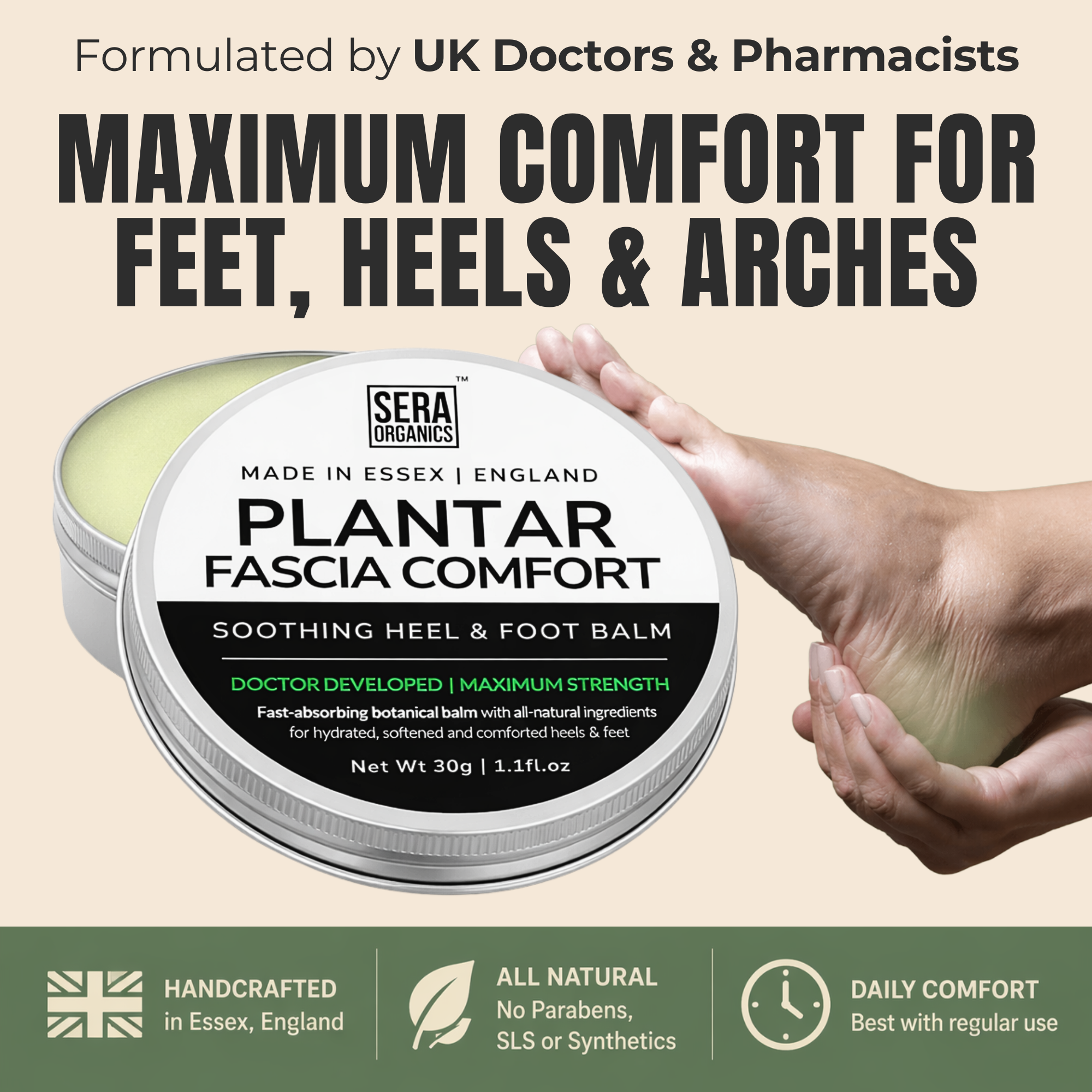 Plantar Fasciitis Soothing Balm | Natural Foot, Heel & Arch Care