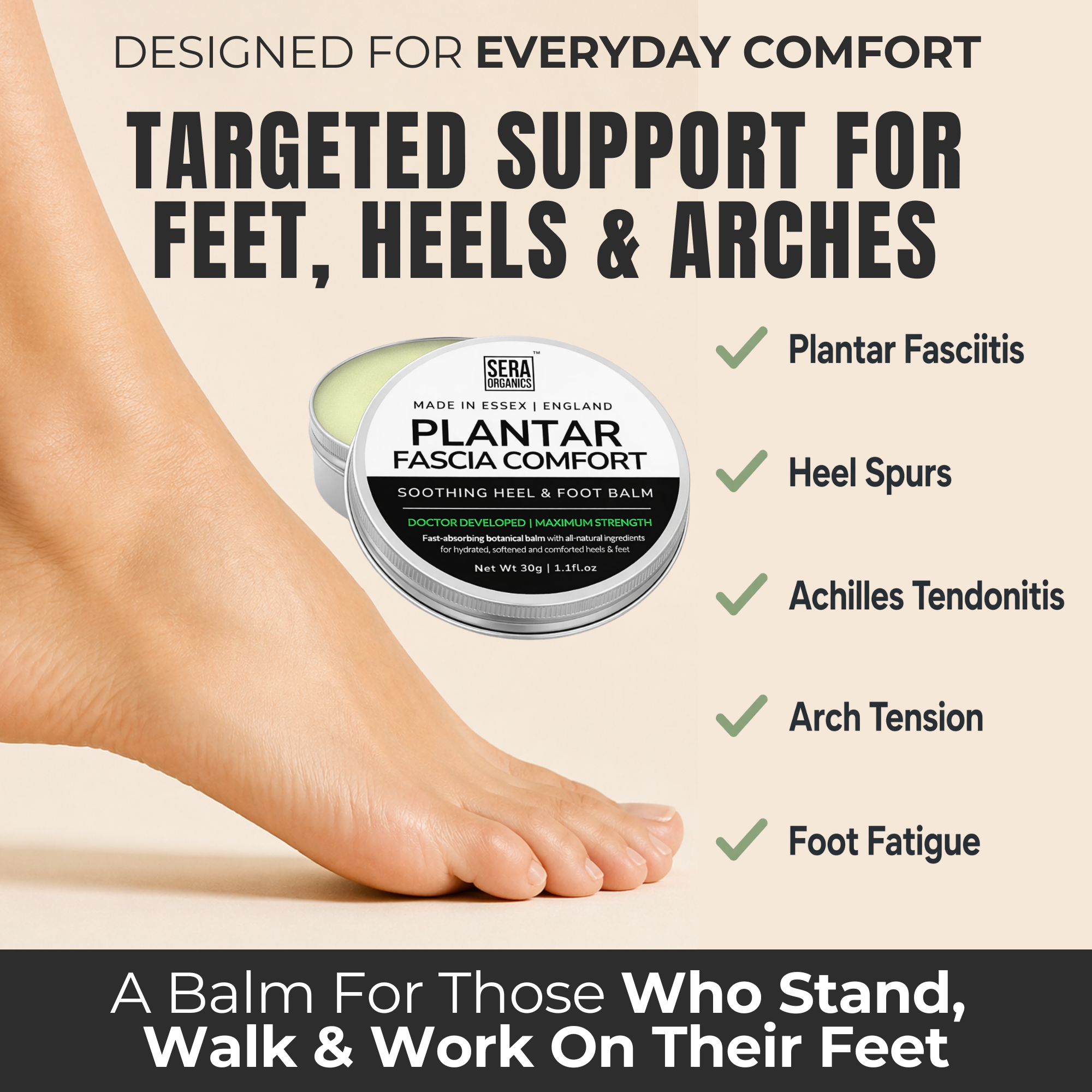 Plantar Fasciitis Soothing Balm | Natural Foot, Heel & Arch Care